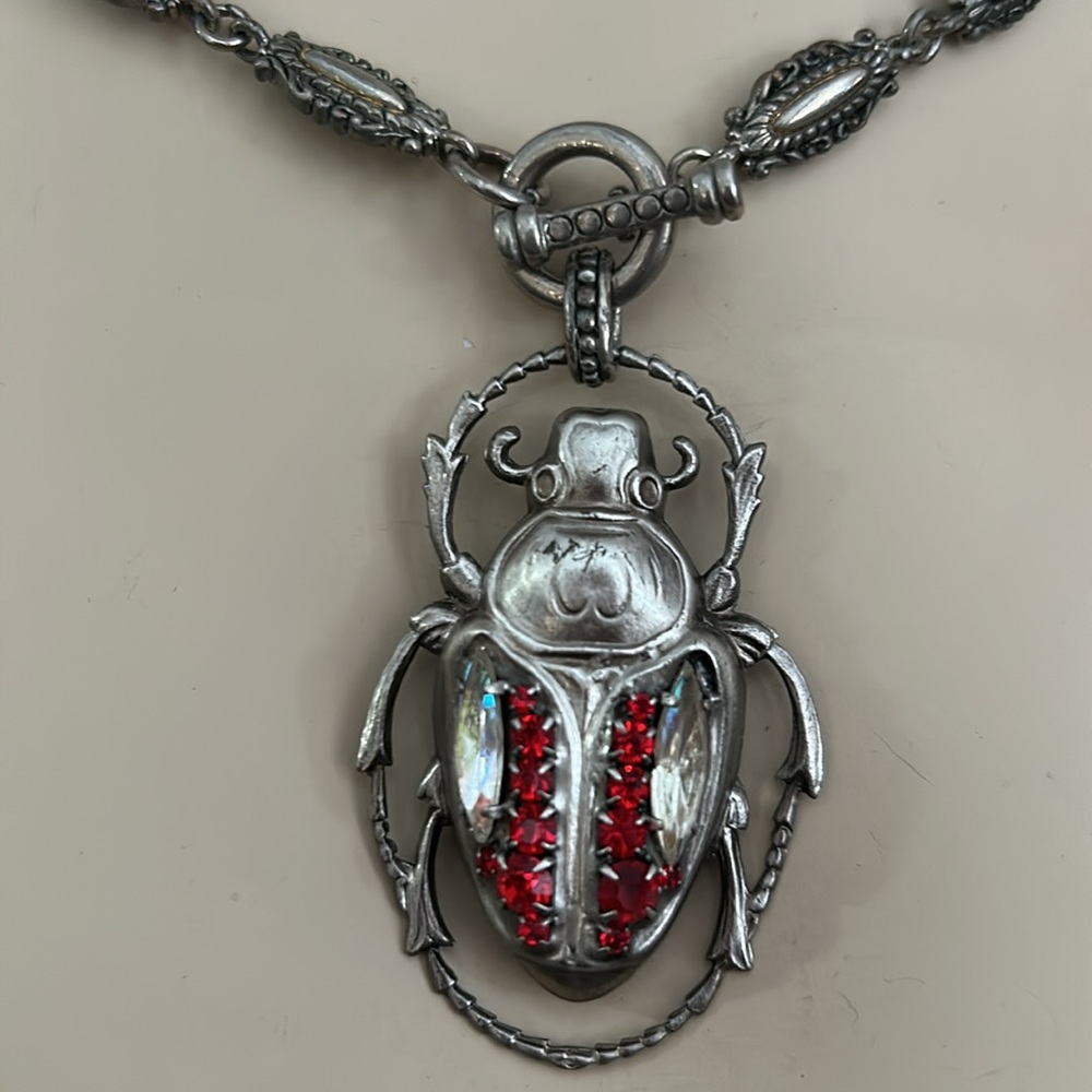 Scarab Pendent with Brighton Style Chain - Picture 2 of 5